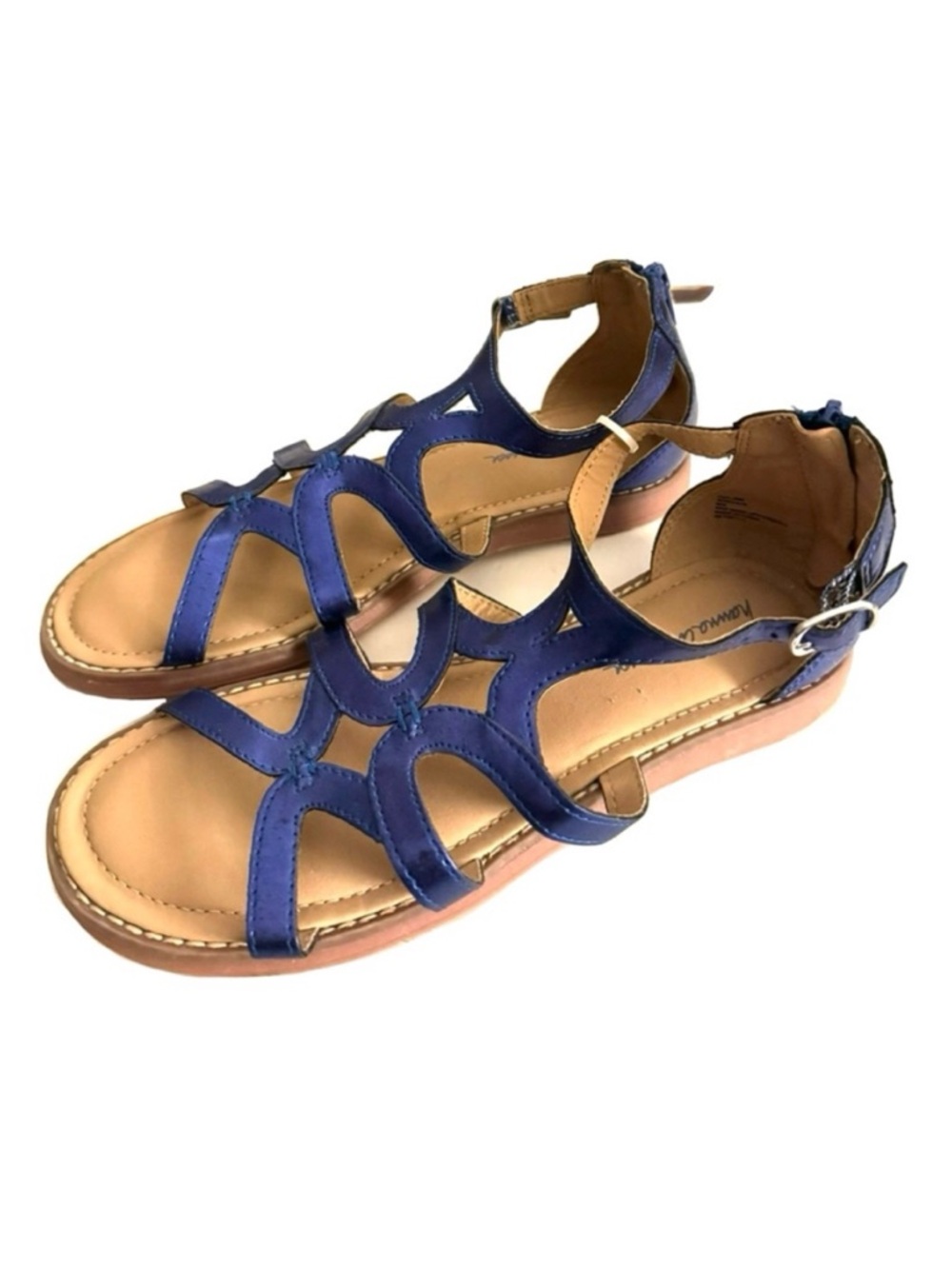 NWOT Hanna Andersson Metallic Blue Gladiator Sandals